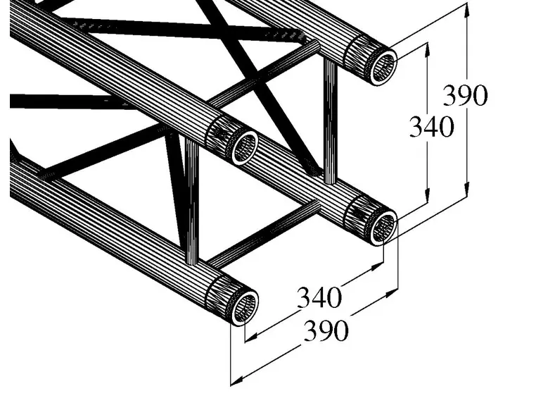 ALUTRUSS QUADLOCK TQ390-500 4-way cross beam 